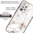 For Samsung Galaxy A32 4G Marble Tempered Glass Back Cover TPU Border Case(HCBL-13)