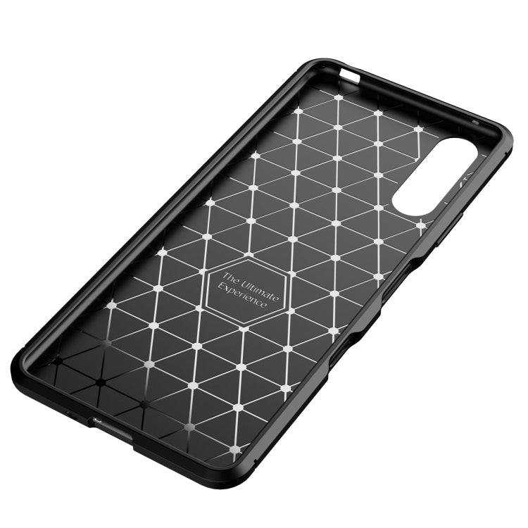 For Sony Xperia 10 III Carbon Fiber Texture Shockproof TPU Case(Blue)