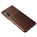 For Sony Xperia 10 III Carbon Fiber Texture Shockproof TPU Case(Brown)
