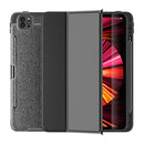 Lychee Peel Texture Horizontal Deformation Flip TPU Leather Tablet Case with Three-folding Holder & Sleep / Wake-up Function For iPad Pro 11 inch (2021)(Black)