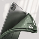Lychee Peel Texture Horizontal Deformation Flip TPU Leather Tablet Case with Three-folding Holder & Sleep / Wake-up Function For iPad Pro 11 inch (2021)(Green)