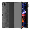 Lychee Peel Texture Horizontal Deformation Flip TPU Leather Tablet Case with Three-folding Holder & Sleep / Wake-up Function For iPad Pro 12.9 inch (2021)(Black)