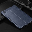Lychee Peel Texture Horizontal Deformation Flip TPU Leather Tablet Case with Three-folding Holder & Sleep / Wake-up Function For iPad Pro 12.9 inch (2021)(Blue)
