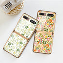 For Samsung Galaxy Z Flip 5G GKK Floral Pattern Electroplating Painted Glass Case(Floral 07)