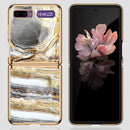 For Samsung Galaxy Z Flip 5G GKK Marble Pattern Electroplating Painted Glass Case(Marble 06)