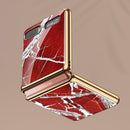 For Samsung Galaxy Z Flip 5G GKK Marble Pattern Electroplating Painted Glass Case(Marble 06)