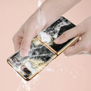 For Samsung Galaxy Z Flip 5G GKK Marble Pattern Electroplating Painted Glass Case(Marble 06)