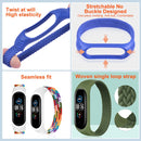 For Xiaomi Mi Band 6 / 5 / 4 / 3 Universal Nylon Elasticity Weave Watch Band, Size:L 170mm(Black White)