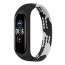 For Xiaomi Mi Band 6 / 5 / 4 / 3 Universal Nylon Elasticity Weave Watch Band, Size:L 170mm(Black White)
