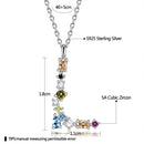 S925 Sterling Silver 26 Engligh Letters Colorful Zircon Women Nacklace Jewelry, Style:L(Silver)