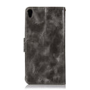 For Sony Xperia X Performance Retro Copper Button Crazy Horse Horizontal Flip PU Leather Case with Holder & Card Slots & Wallet & Lanyard(Gray)