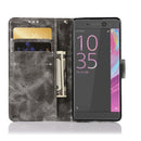 For Sony Xperia X Performance Retro Copper Button Crazy Horse Horizontal Flip PU Leather Case with Holder & Card Slots & Wallet & Lanyard(Gray)