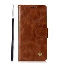 For Sony Xperia X Performance Retro Copper Button Crazy Horse Horizontal Flip PU Leather Case with Holder & Card Slots & Wallet & Lanyard(Brown)