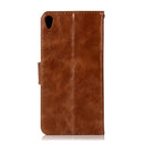For Sony Xperia X Performance Retro Copper Button Crazy Horse Horizontal Flip PU Leather Case with Holder & Card Slots & Wallet & Lanyard(Brown)