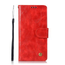 For Sony Xperia X Performance Retro Copper Button Crazy Horse Horizontal Flip PU Leather Case with Holder & Card Slots & Wallet & Lanyard(Red)