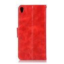 For Sony Xperia X Performance Retro Copper Button Crazy Horse Horizontal Flip PU Leather Case with Holder & Card Slots & Wallet & Lanyard(Red)