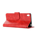 For Sony Xperia X Performance Retro Copper Button Crazy Horse Horizontal Flip PU Leather Case with Holder & Card Slots & Wallet & Lanyard(Red)