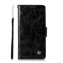 For Sony Xperia X Performance Retro Copper Button Crazy Horse Horizontal Flip PU Leather Case with Holder & Card Slots & Wallet & Lanyard(Black)