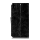 For Sony Xperia X Performance Retro Copper Button Crazy Horse Horizontal Flip PU Leather Case with Holder & Card Slots & Wallet & Lanyard(Black)