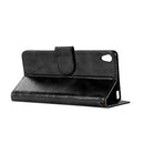 For Sony Xperia X Performance Retro Copper Button Crazy Horse Horizontal Flip PU Leather Case with Holder & Card Slots & Wallet & Lanyard(Black)