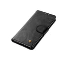 For Sony Xperia X Performance Retro Copper Button Crazy Horse Horizontal Flip PU Leather Case with Holder & Card Slots & Wallet & Lanyard(Black)
