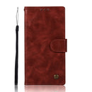 For Sony Xperia XZ Premium Retro Copper Button Crazy Horse Horizontal Flip PU Leather Case with Holder & Card Slots & Wallet & Lanyard(Wine Red)