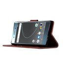 For Sony Xperia XZ Premium Retro Copper Button Crazy Horse Horizontal Flip PU Leather Case with Holder & Card Slots & Wallet & Lanyard(Wine Red)