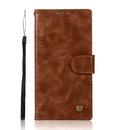For Sony Xperia XZ Premium Retro Copper Button Crazy Horse Horizontal Flip PU Leather Case with Holder & Card Slots & Wallet & Lanyard(Brown)