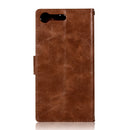 For Sony Xperia XZ Premium Retro Copper Button Crazy Horse Horizontal Flip PU Leather Case with Holder & Card Slots & Wallet & Lanyard(Brown)