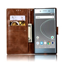 For Sony Xperia XZ Premium Retro Copper Button Crazy Horse Horizontal Flip PU Leather Case with Holder & Card Slots & Wallet & Lanyard(Brown)