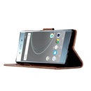 For Sony Xperia XZ Premium Retro Copper Button Crazy Horse Horizontal Flip PU Leather Case with Holder & Card Slots & Wallet & Lanyard(Brown)