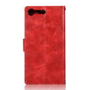For Sony Xperia XZ Premium Retro Copper Button Crazy Horse Horizontal Flip PU Leather Case with Holder & Card Slots & Wallet & Lanyard(Red)