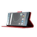 For Sony Xperia XZ Premium Retro Copper Button Crazy Horse Horizontal Flip PU Leather Case with Holder & Card Slots & Wallet & Lanyard(Red)