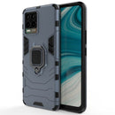 For OPPO Realme 8 Shockproof PC + TPU Protective Case with Magnetic Ring Holder(Navy Blue)