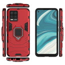 For OPPO Realme 8 Shockproof PC + TPU Protective Case with Magnetic Ring Holder(Red)