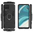 For OPPO Realme 8 Shockproof PC + TPU Protective Case with Magnetic Ring Holder(Black)
