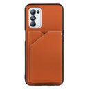 For OPPO A93 5G Skin Feel PU + TPU + PC Back Cover Shockproof Case with Card Slots & Holder & Photo Frame(Brown)