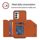For OPPO A93 5G Skin Feel PU + TPU + PC Back Cover Shockproof Case with Card Slots & Holder & Photo Frame(Brown)