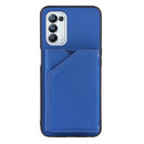 For OPPO A93 5G Skin Feel PU + TPU + PC Back Cover Shockproof Case with Card Slots & Holder & Photo Frame(Blue)