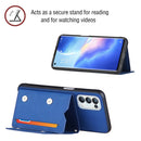 For OPPO A93 5G Skin Feel PU + TPU + PC Back Cover Shockproof Case with Card Slots & Holder & Photo Frame(Blue)