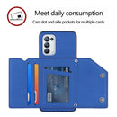 For OPPO A93 5G Skin Feel PU + TPU + PC Back Cover Shockproof Case with Card Slots & Holder & Photo Frame(Blue)