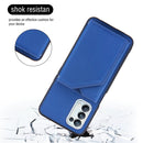 For OPPO A93 5G Skin Feel PU + TPU + PC Back Cover Shockproof Case with Card Slots & Holder & Photo Frame(Blue)