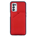 For OPPO A93 5G Skin Feel PU + TPU + PC Back Cover Shockproof Case with Card Slots & Holder & Photo Frame(Red)
