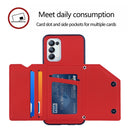 For OPPO A93 5G Skin Feel PU + TPU + PC Back Cover Shockproof Case with Card Slots & Holder & Photo Frame(Red)