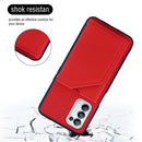 For OPPO A93 5G Skin Feel PU + TPU + PC Back Cover Shockproof Case with Card Slots & Holder & Photo Frame(Red)