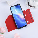 For OPPO A93 5G Skin Feel PU + TPU + PC Back Cover Shockproof Case with Card Slots & Holder & Photo Frame(Red)