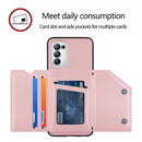 For OPPO A93 5G Skin Feel PU + TPU + PC Back Cover Shockproof Case with Card Slots & Holder & Photo Frame(Rose Gold)