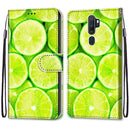 For OPPO A9 (2020) / A5 (2020) / A11X / A11 Coloured Drawing Cross Texture Horizontal Flip PU Leather Case with Holder & Card Slots & Wallet & Lanyard(Green Lemon)
