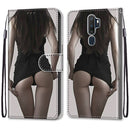 For OPPO A9 (2020) / A5 (2020) / A11X / A11 Coloured Drawing Cross Texture Horizontal Flip PU Leather Case with Holder & Card Slots & Wallet & Lanyard(Upskirt)