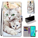 For OPPO A9 (2020) / A5 (2020) / A11X / A11 Coloured Drawing Cross Texture Horizontal Flip PU Leather Case with Holder & Card Slots & Wallet & Lanyard(Big Cat Holding Kitten)